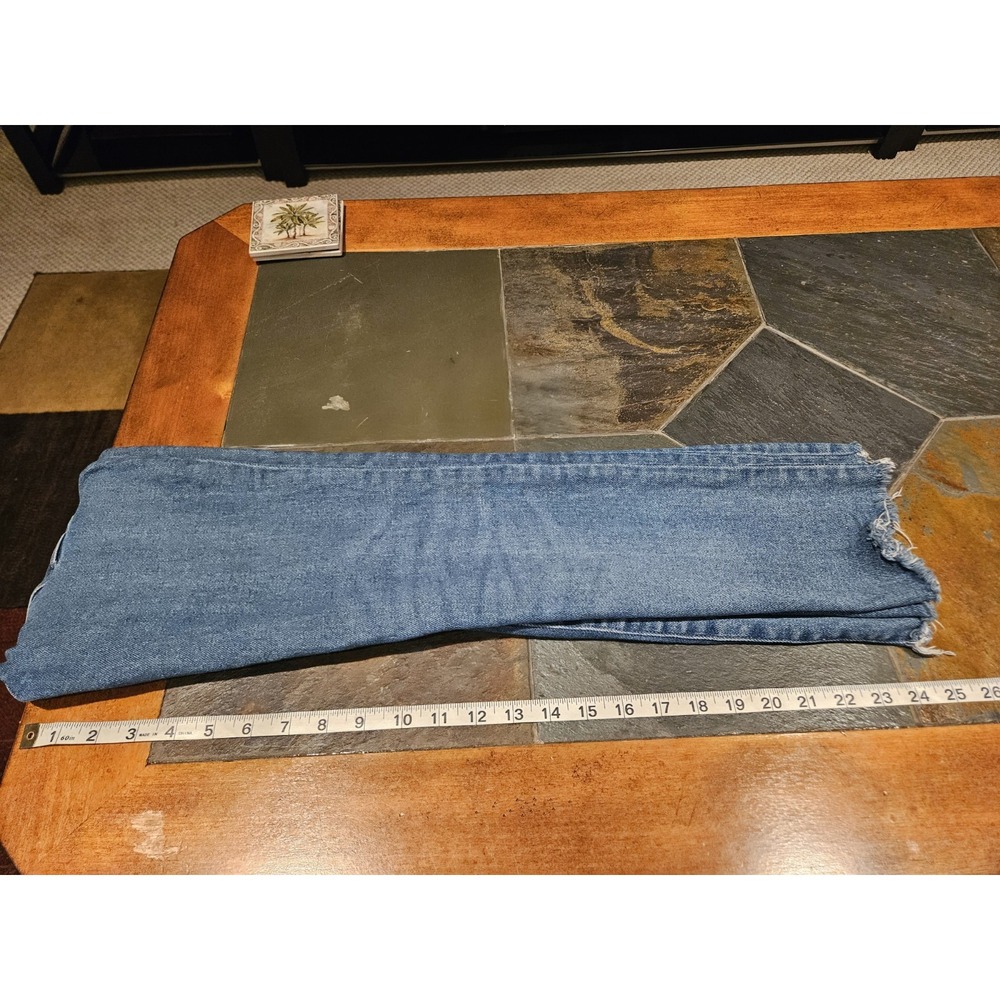 Madewell Jeans Women's Size 24 Blue Cali Demi Boot Raw Hem Casual Western *flaw* - Picture 10 of 12